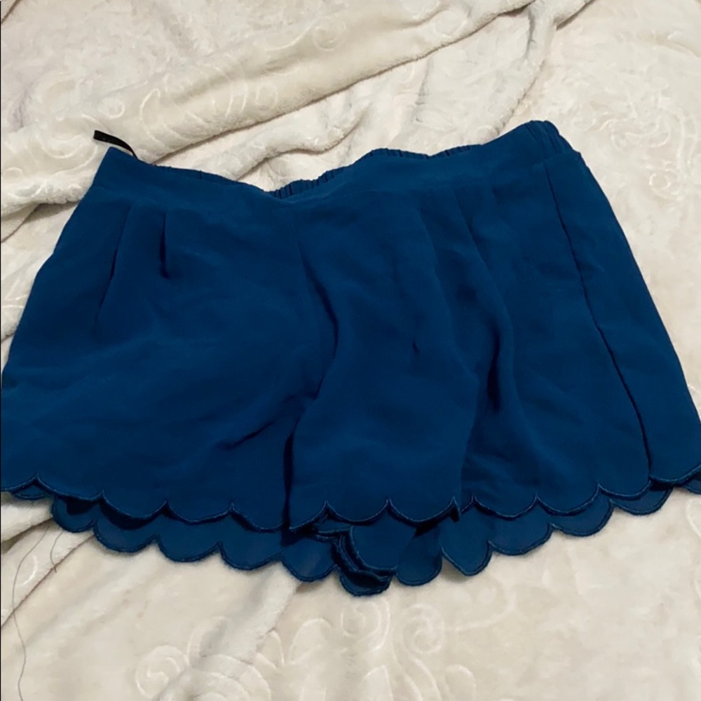 blue shorts